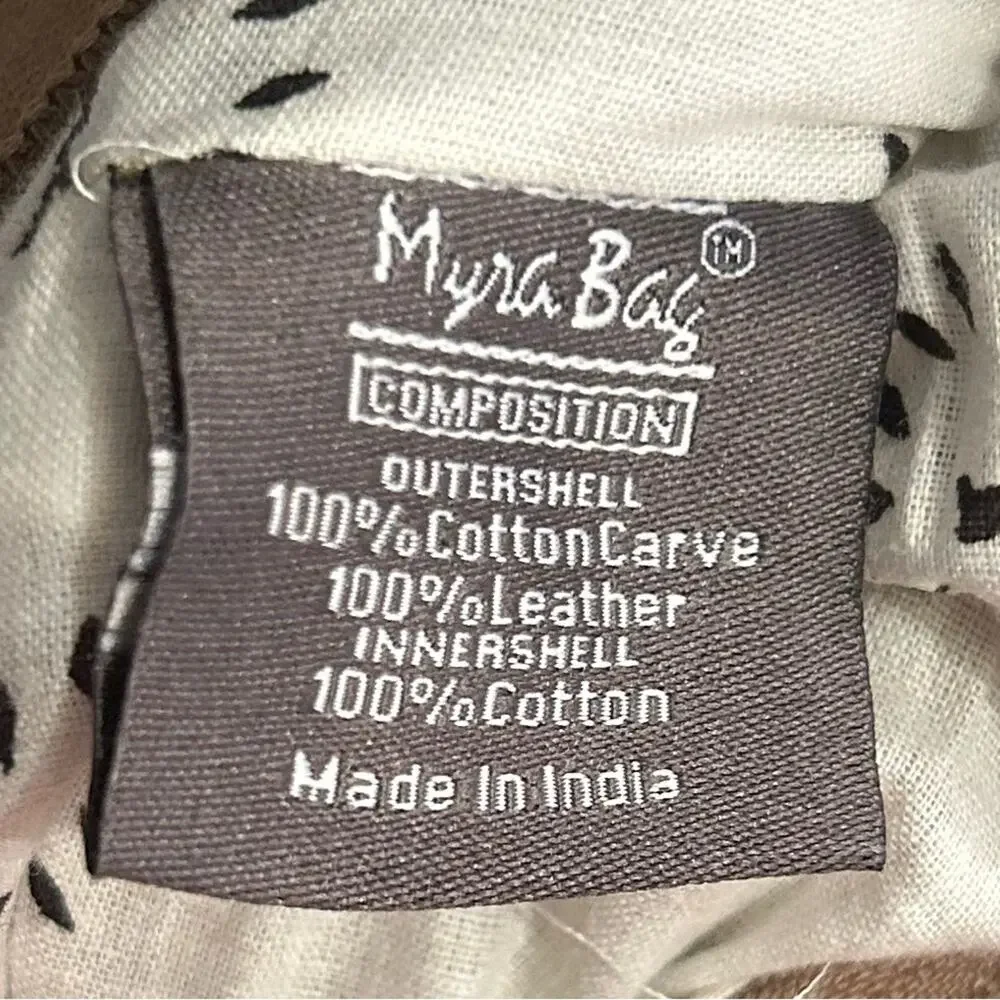 Myra Bag Western Canvas and leather Crossbody NWOT